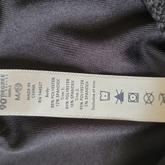 90 Degree by Reflex Girls Leggings Mesh Side Pockets Stretch Size M 10 Black - Picture 8 of 14